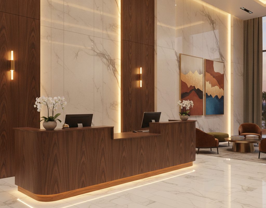 3M DI-NOC architectural film on hotel guest-room doors in Tempe, Arizona