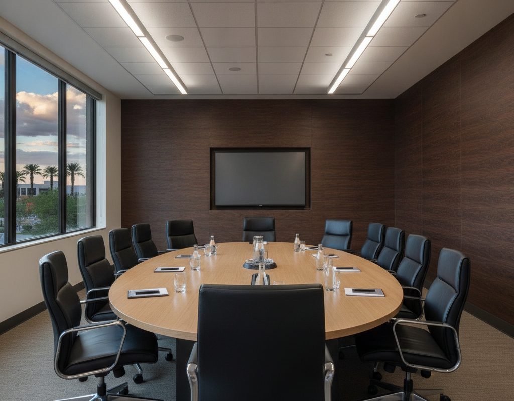 3M DI-NOC architectural film on a reception counter in a Tempe, Arizona office