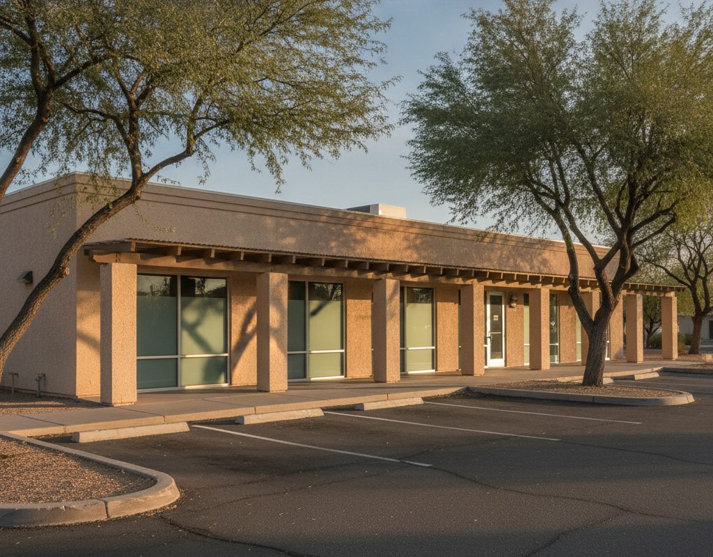 City of Tempe, Clusters Building, Tempe, AZ: Solar control + frosted privacy film on 35 panes, installed by American Window Film