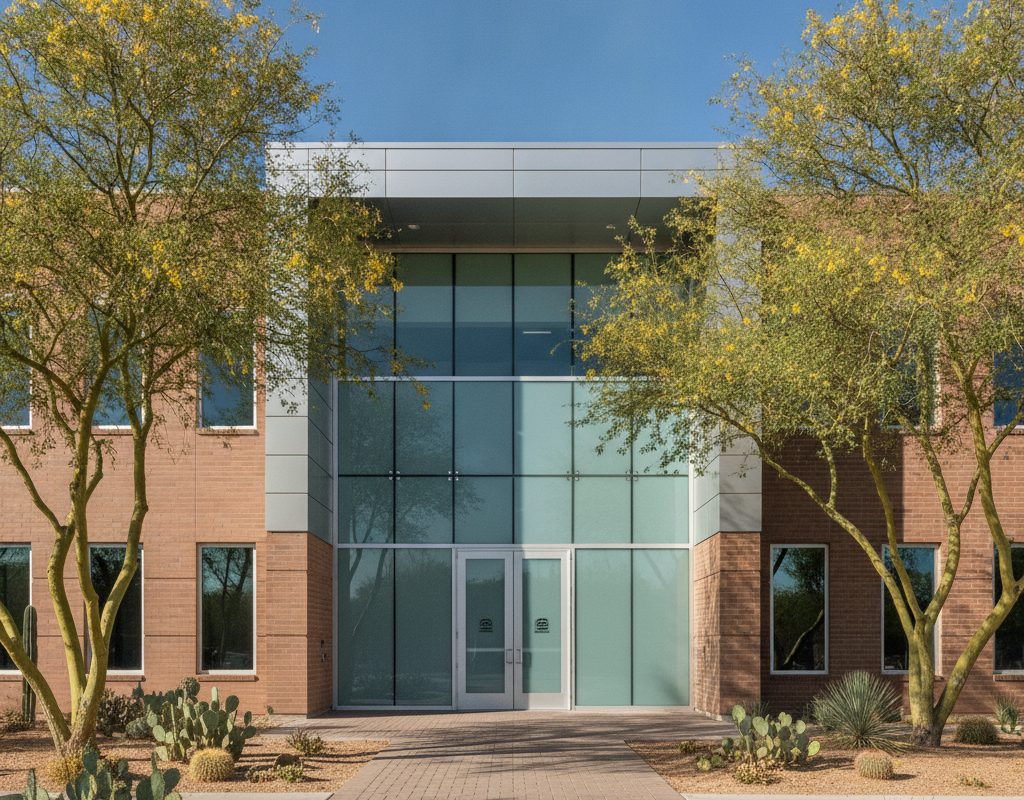 Arizona State University, Research Park, Tempe, AZ: 3M Frost Matte on 21 panes, installed by American Window Film