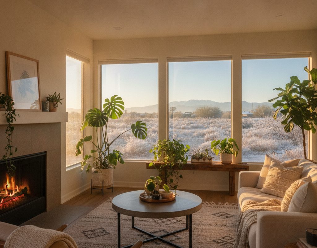 Low-E window film on original single-pane windows of an established ranch home in Tempe, Arizona