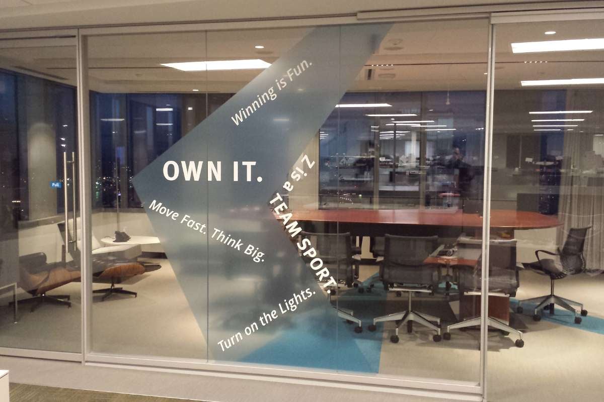 custom 3m vinyl wall graphics for NYC office