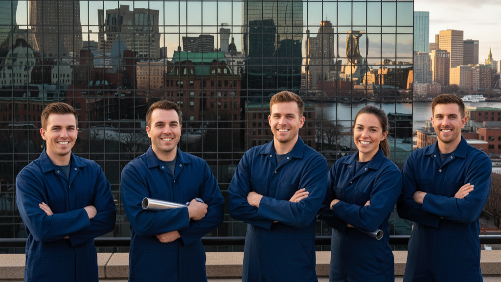 American Window Film team providing commercial window tinting services in Boston.
