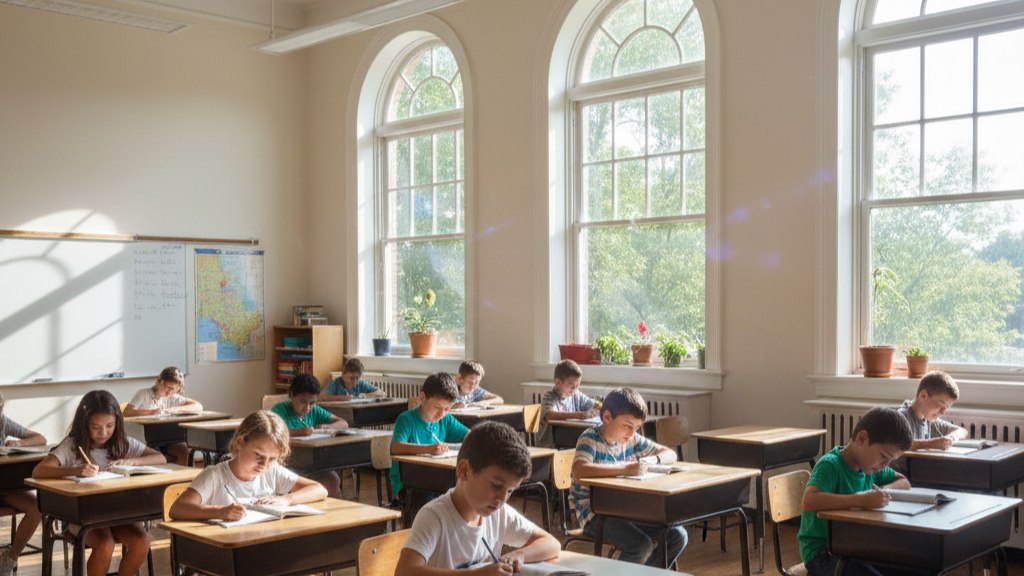 Atlanta classroom with safety window film improving safety and energy efficiency