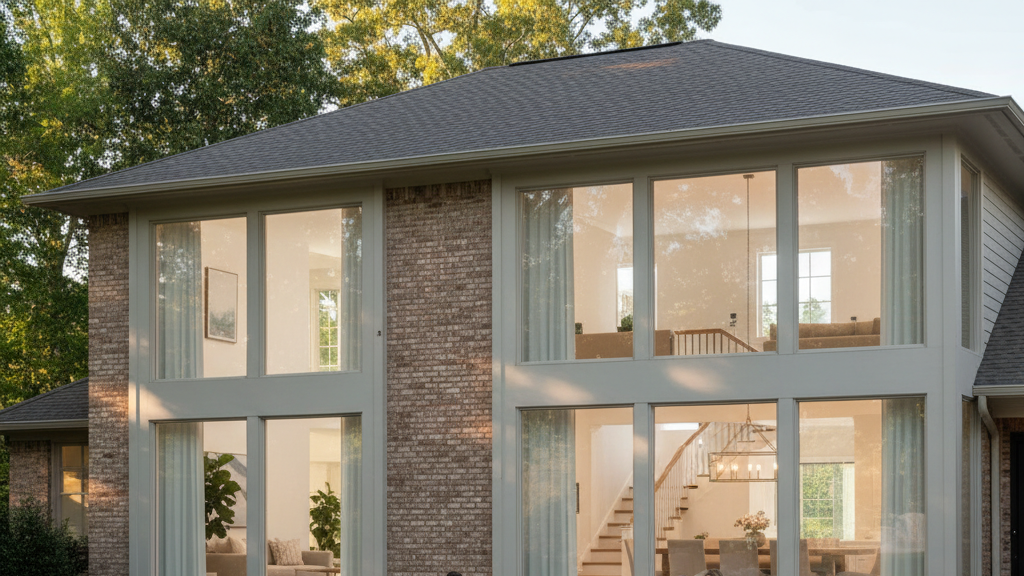 Atlanta home with safety window film protecting family inside.