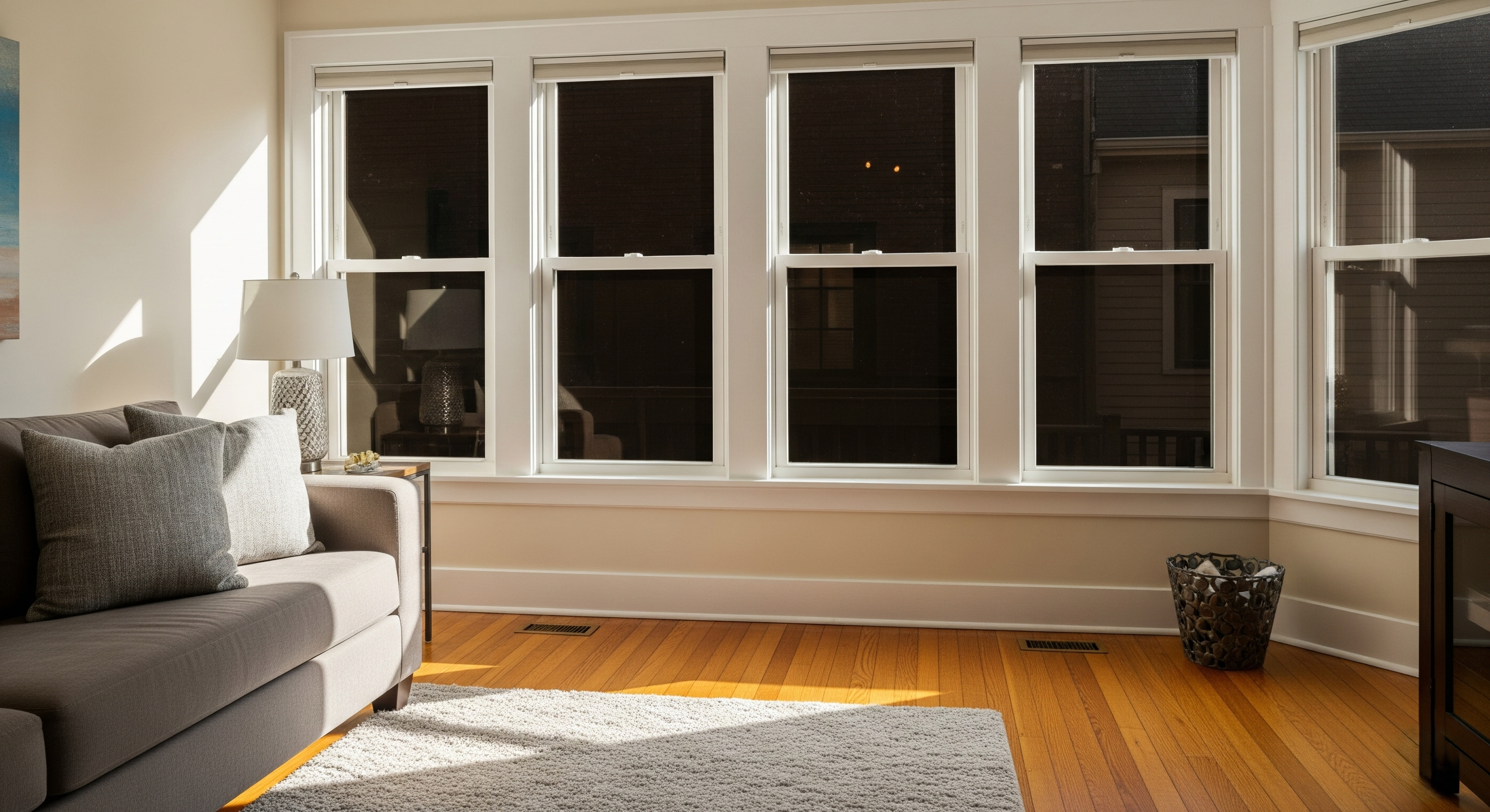 Benefits of home window tinting in Atlanta living room with natural light