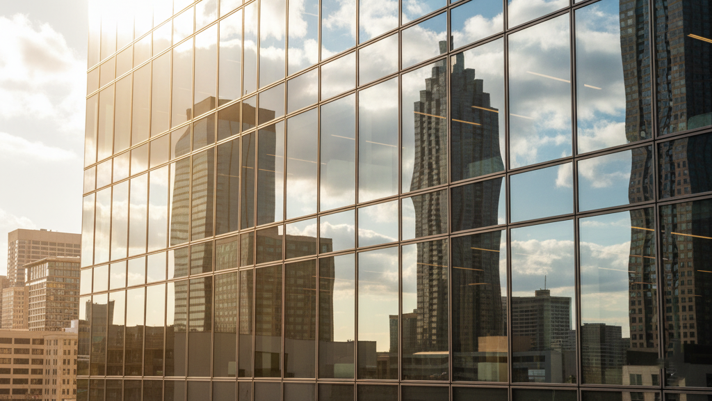 Atlanta office windows with safety film showing strength and clarity, addressing myths about security film.