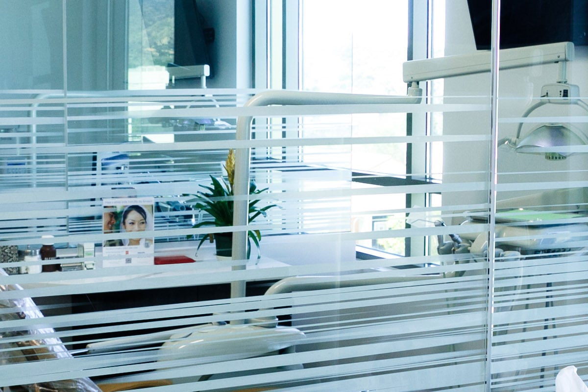 Decorative window film in an office