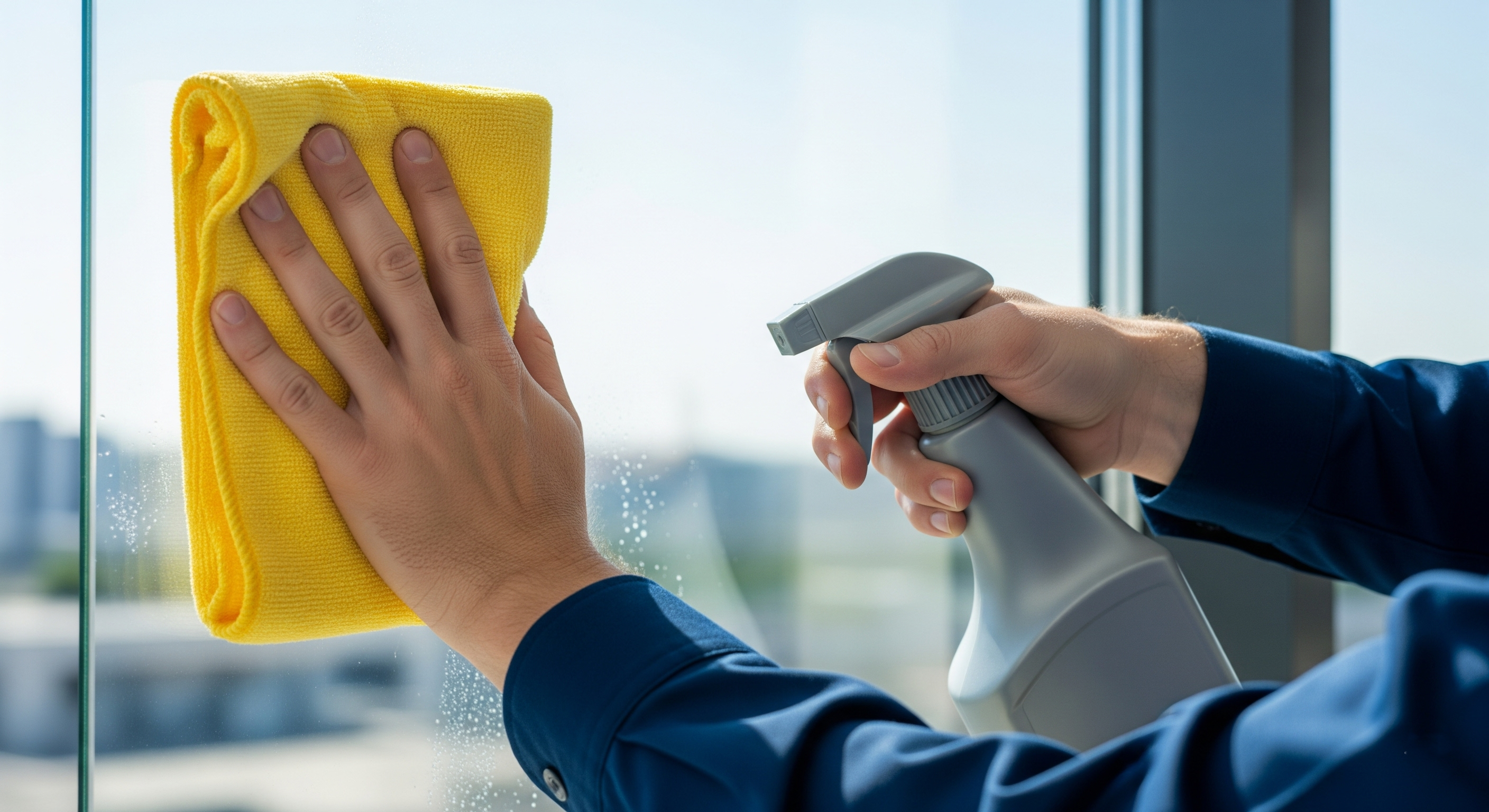 Easy cleaning and maintenance of security window film in a business setting