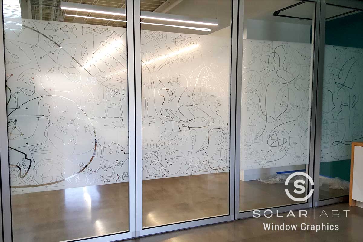 custom graphics for glass wall in los angeles