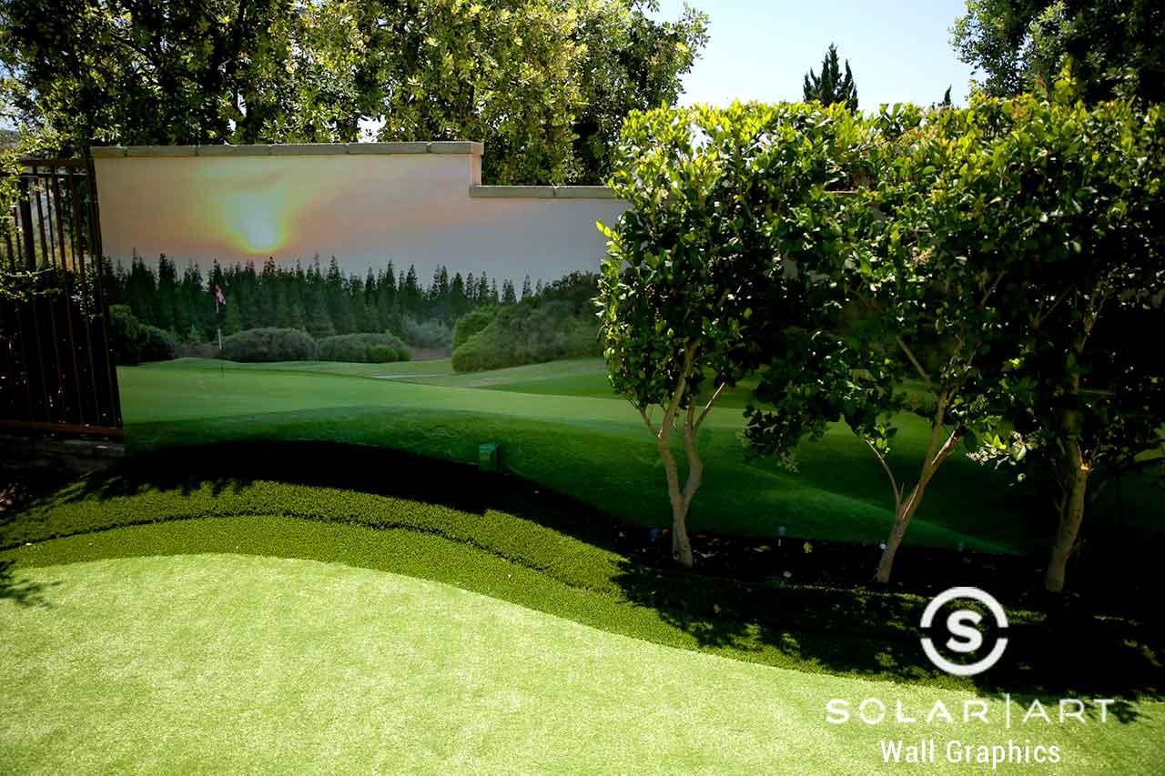 Custom wall mural in backyard in Irvine