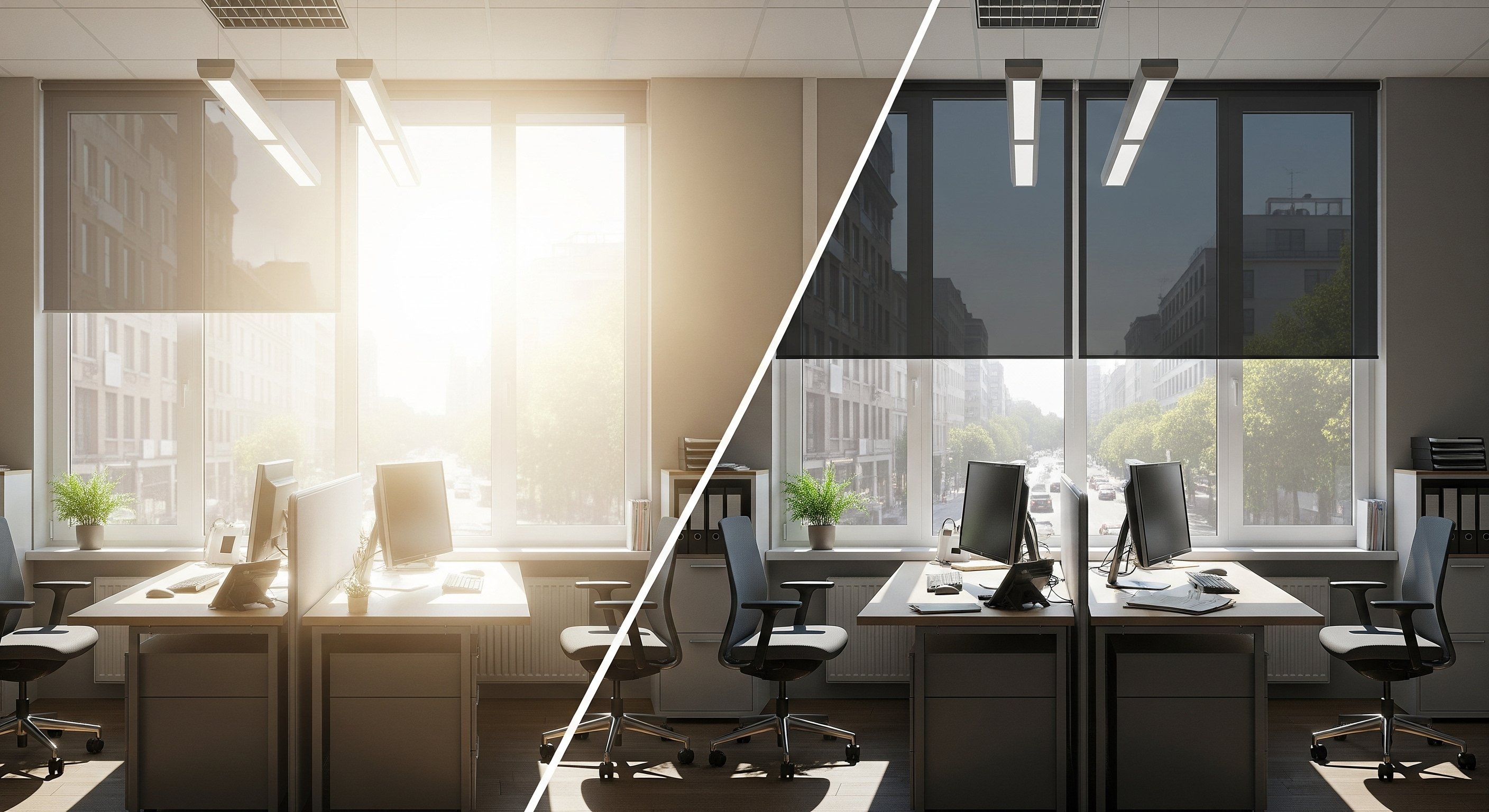 Comparison of office with and without commercial window tinting for energy savings