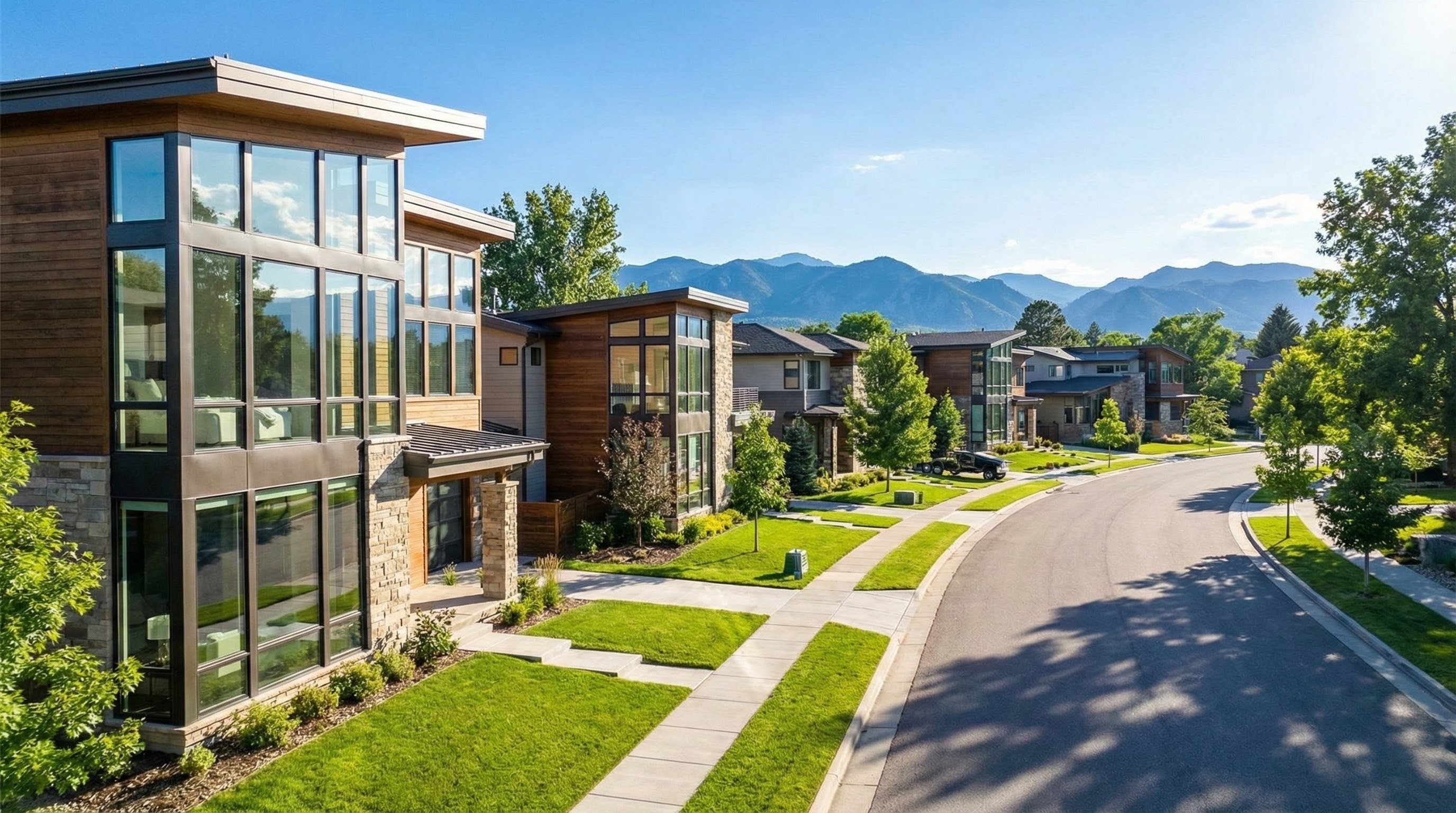 Residential homes in Denver served by professional home window tinting services