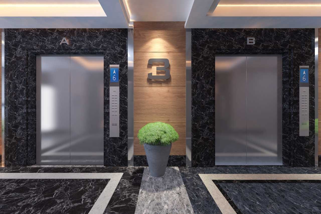 metal shield film elevator exterior