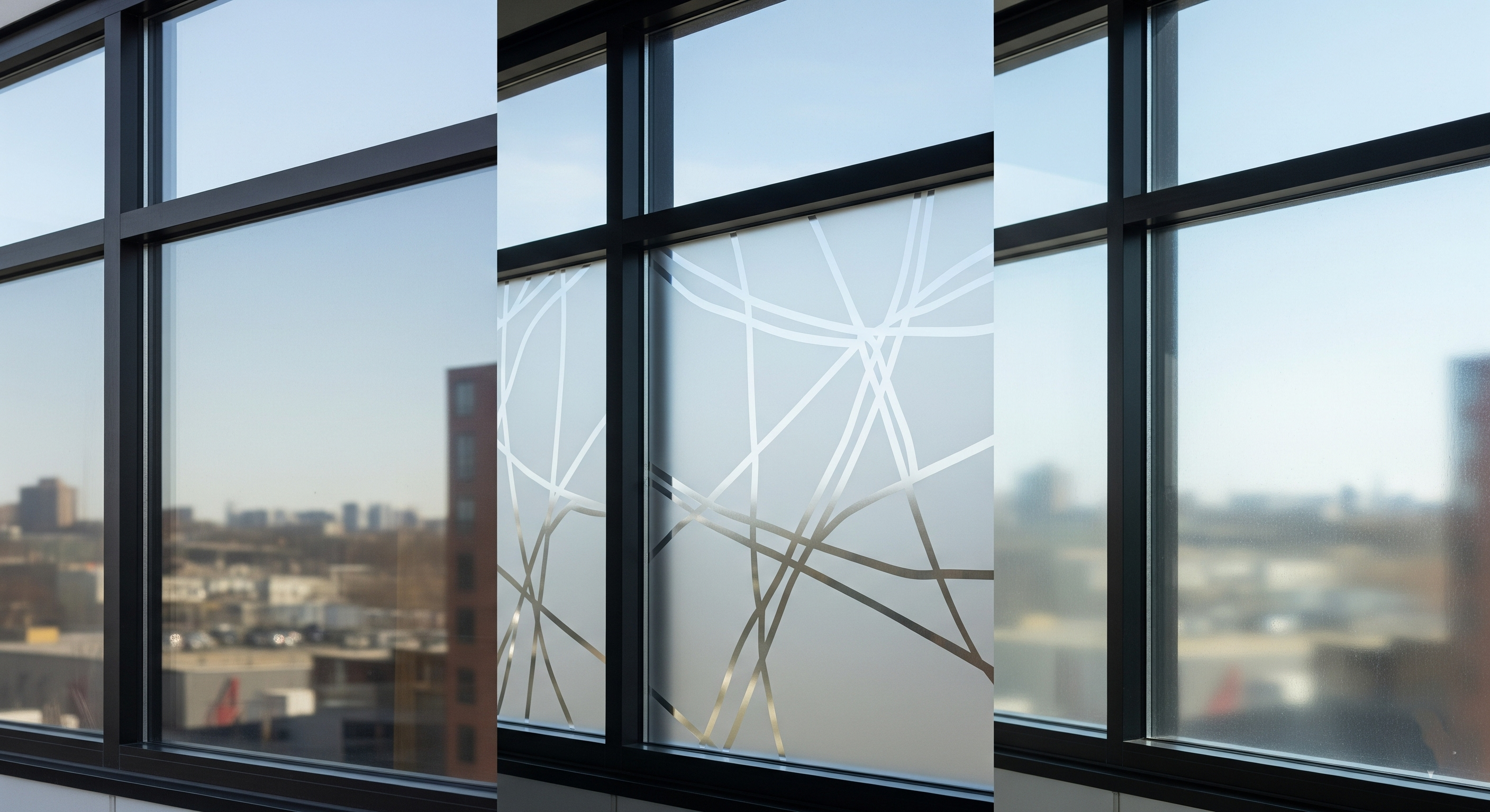 Types of commercial window films in Atlanta: solar control, decorative privacy film, and safety security window film installation