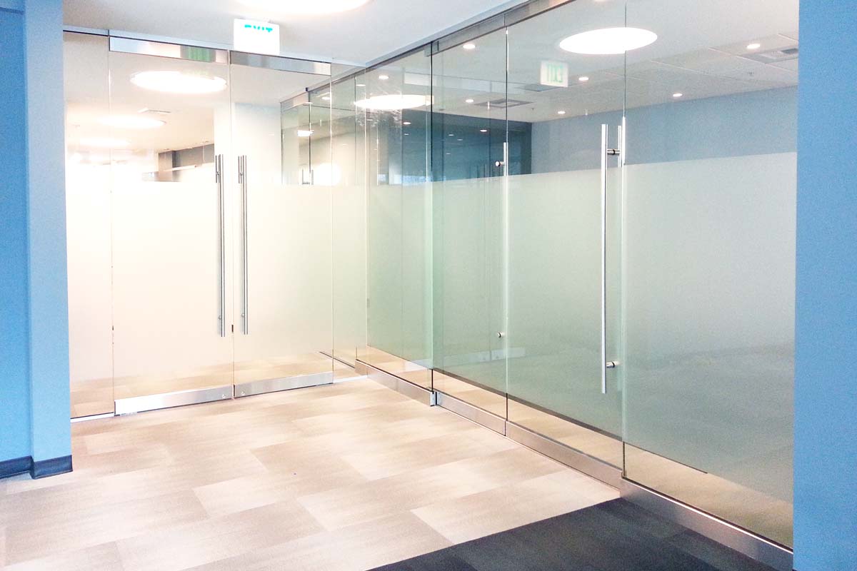 frosted window film lobby glass