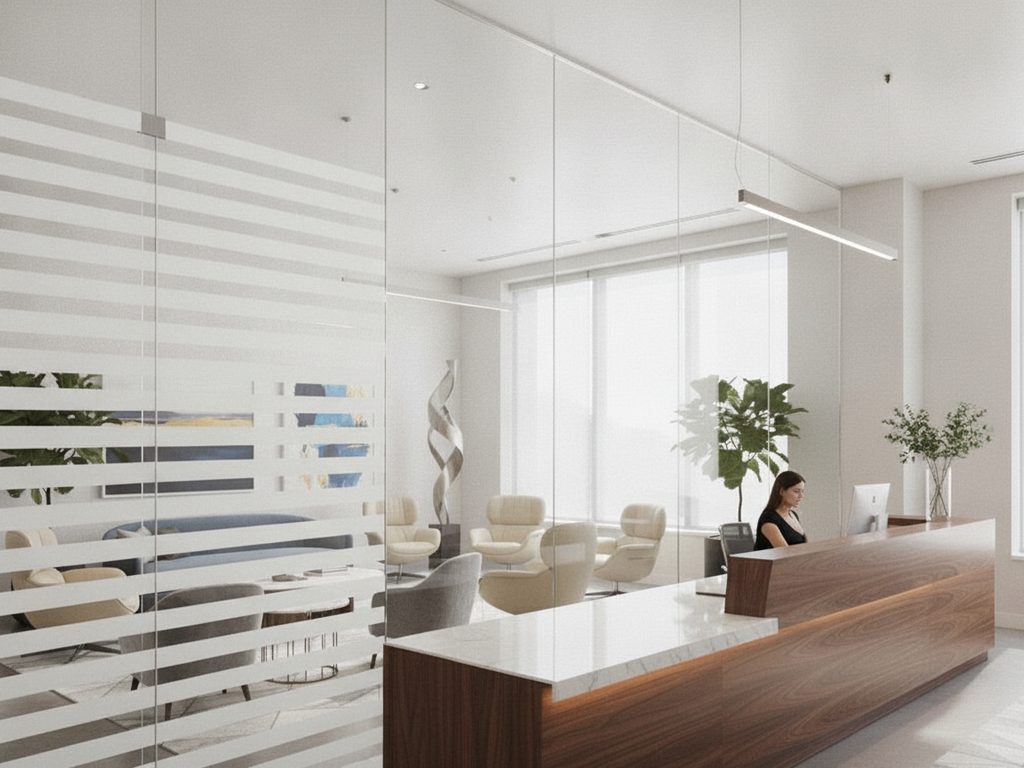 3M FASARA Cloud gradient film on a meeting-room wall in a Bellevue, Washington office tower