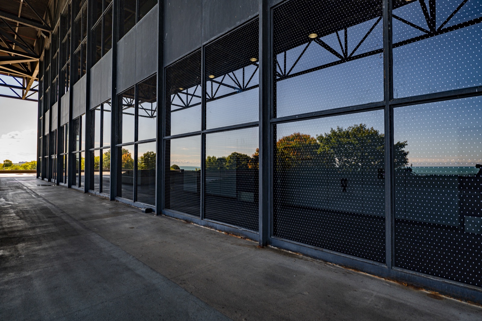 Feather Friendly bird-safe glass markers applied to McCormick Place exterior windows
