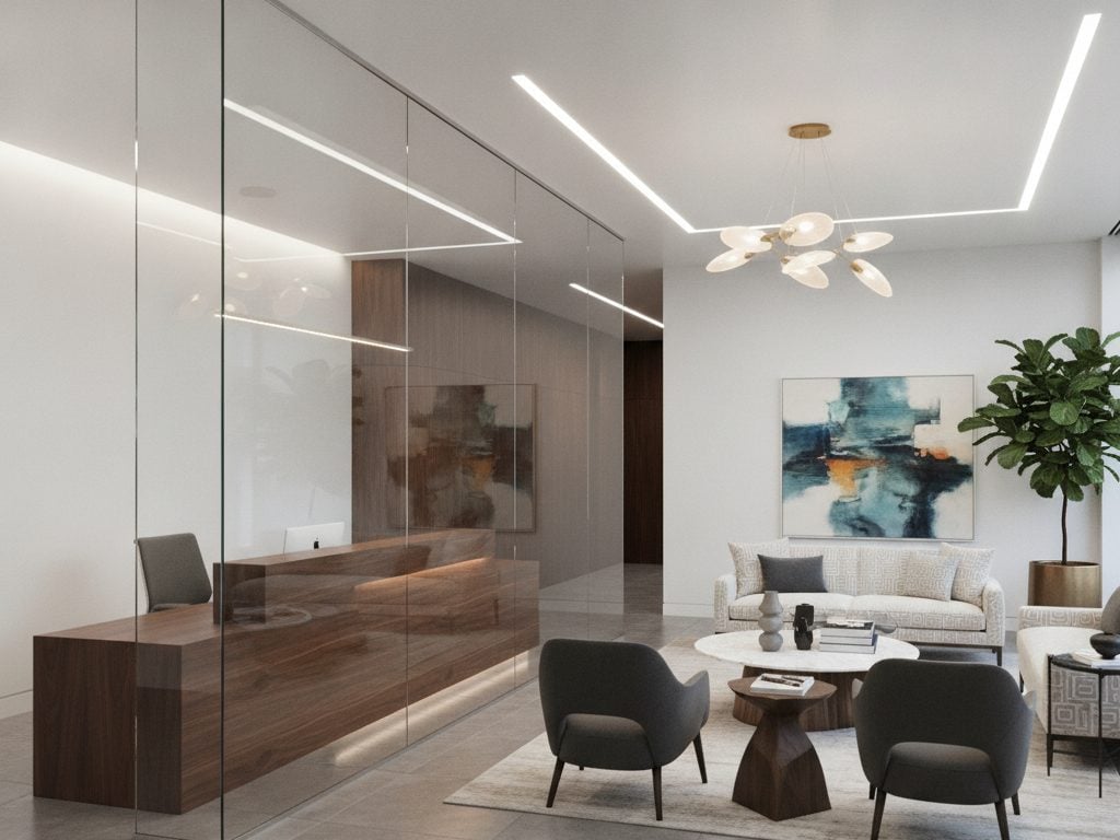 Clear interior office glass in Brentwood, Tennessee before decorative film