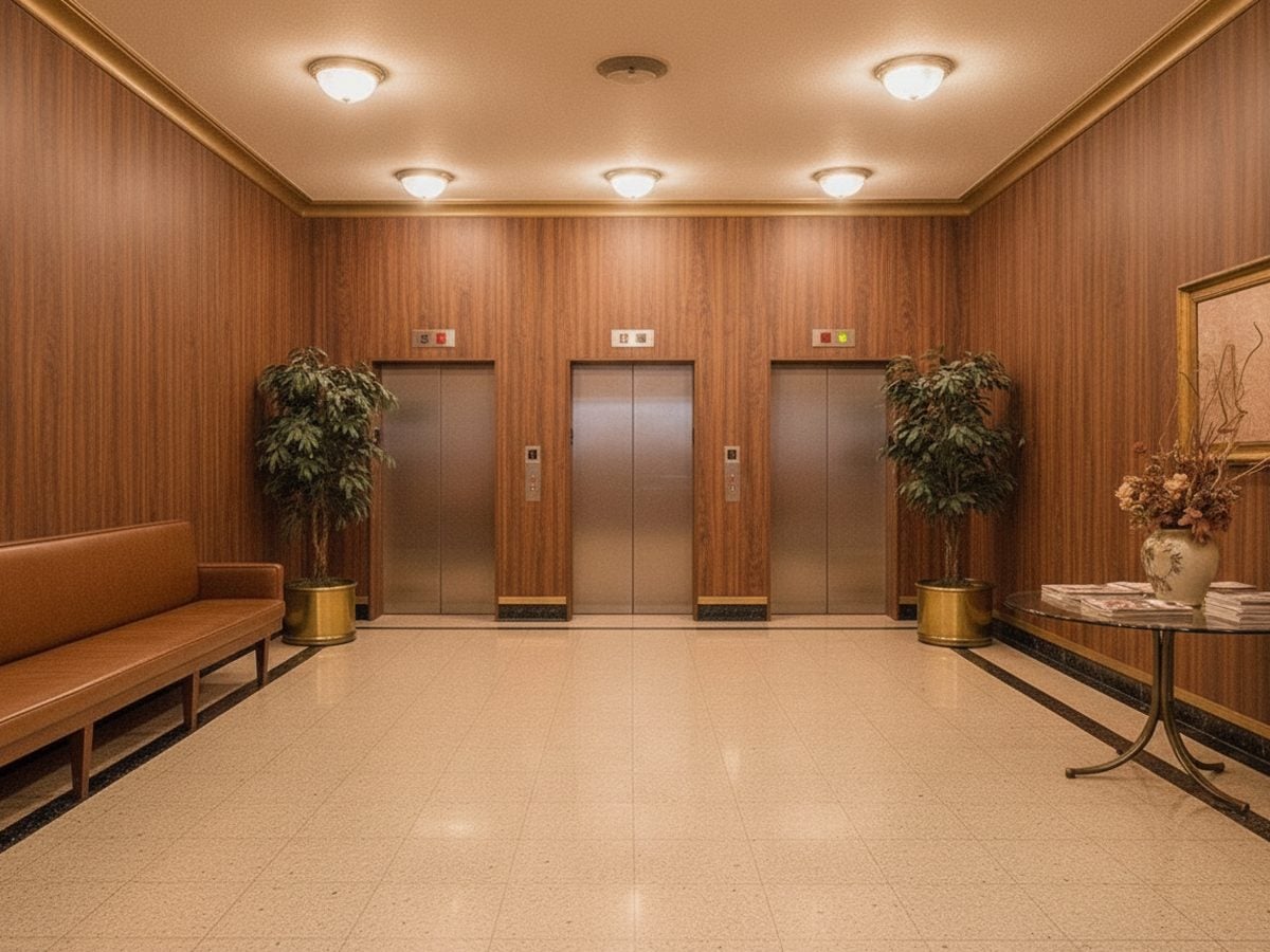 Front desk in a Forest Hills, MI medical office refinished with 3M DI-NOC wood-grain film
