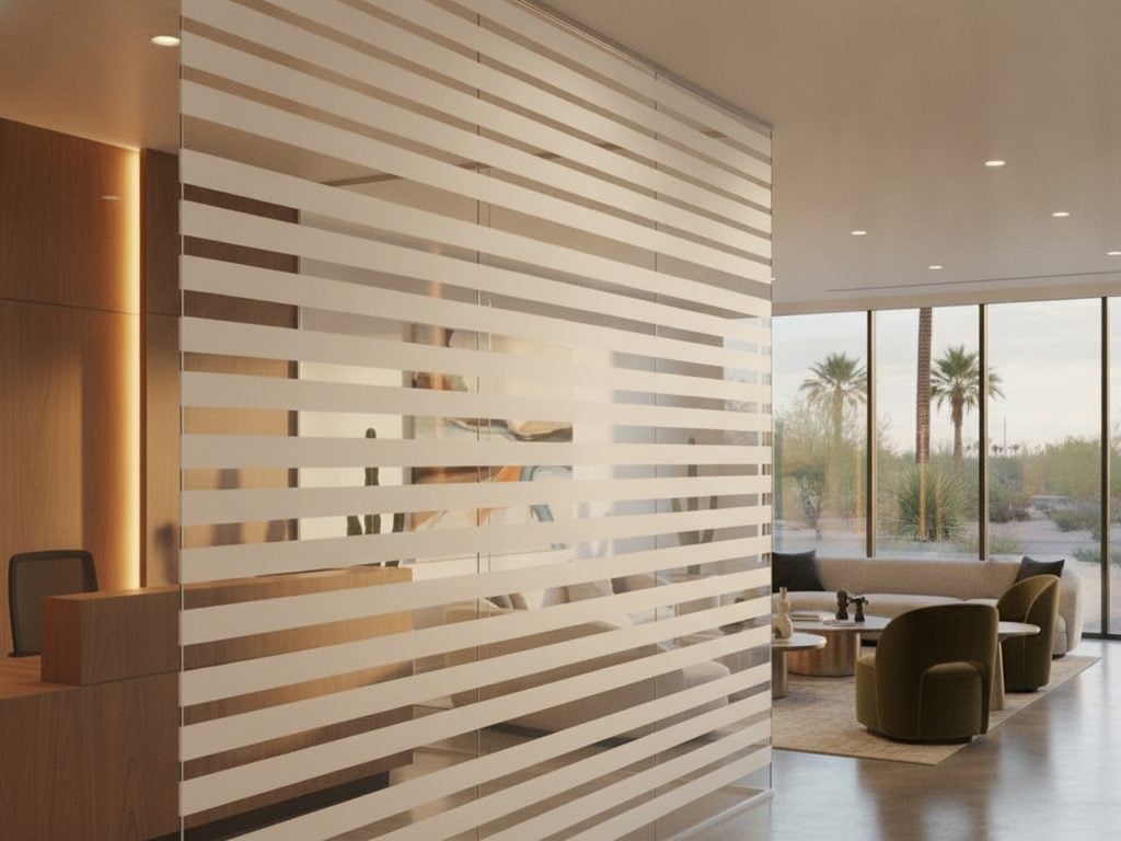 3M Mat Crystal decorative film on private office glass in a Tempe, Arizona bank branch