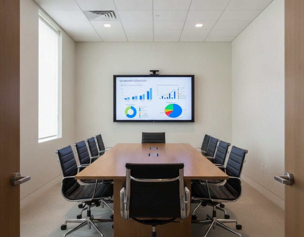 Office monitors fully readable inside a Tempe, Arizona office with nano cloaking film on the glass