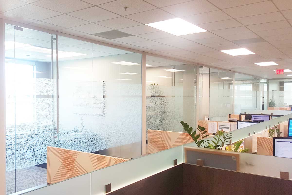 3M window film installations for office in Grand Rapids, Michigan