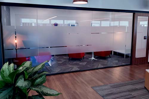 Frosted window film for offices