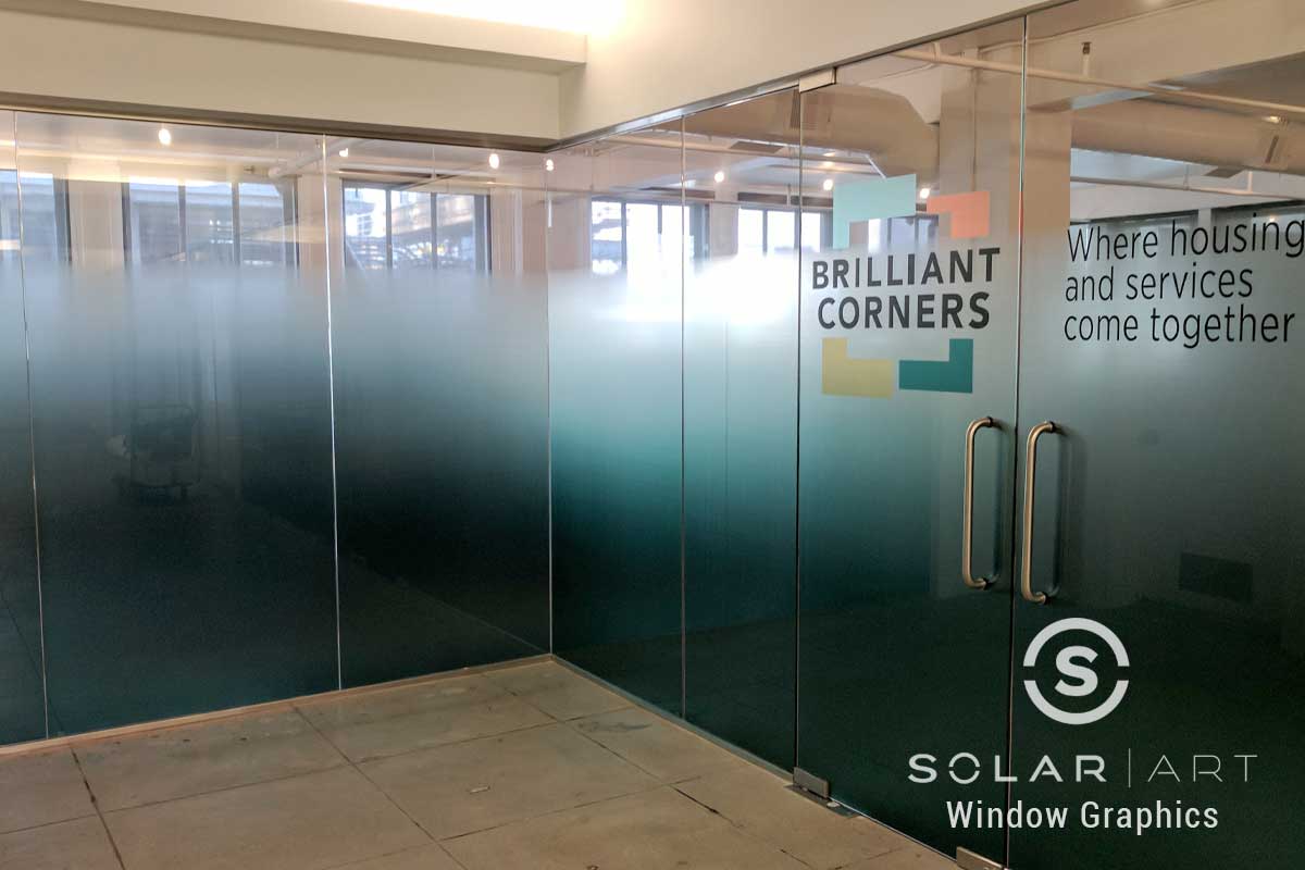 Privacy Window Film Installation to a company called Brilliant Corners&nbsp;in Los Angeles, California