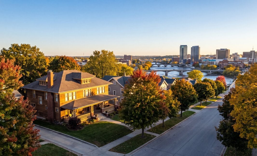 Tree-lined Grand Rapids homes, the kind of houses American Window Film writes about in its window film blog
