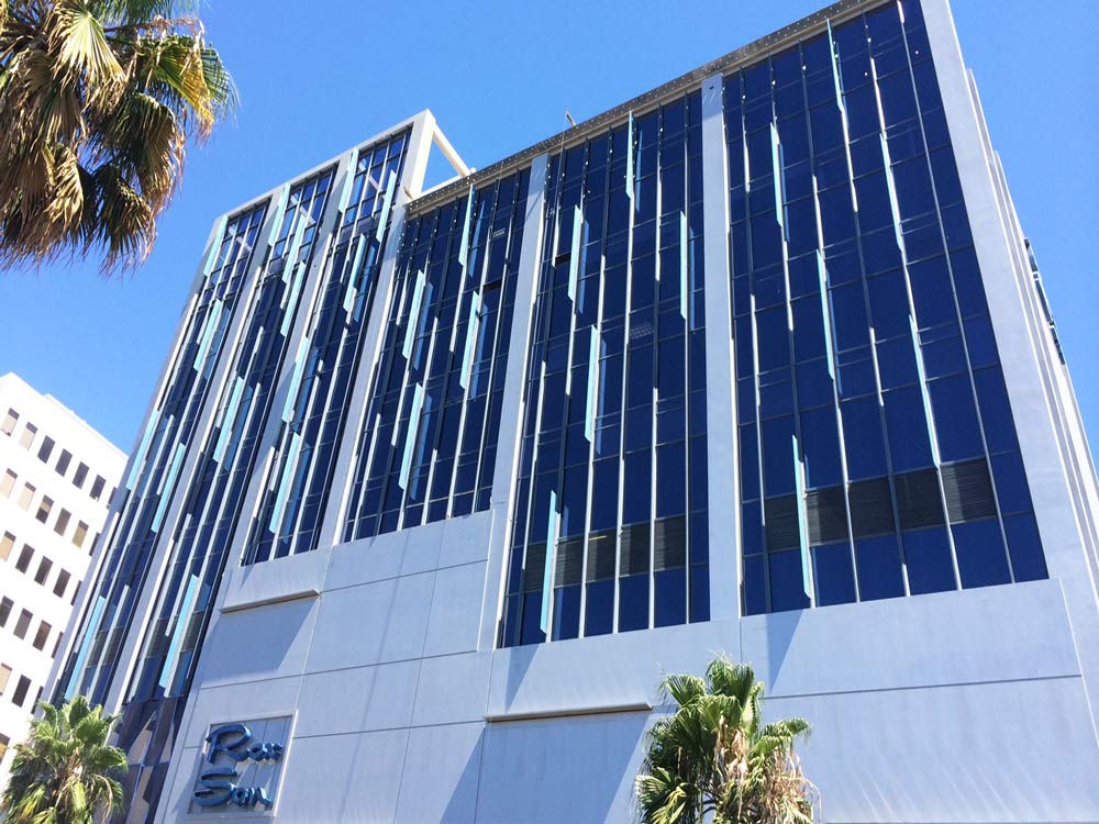 Commercial Solar Control Window Film - Exterior Blue Dual Reflective